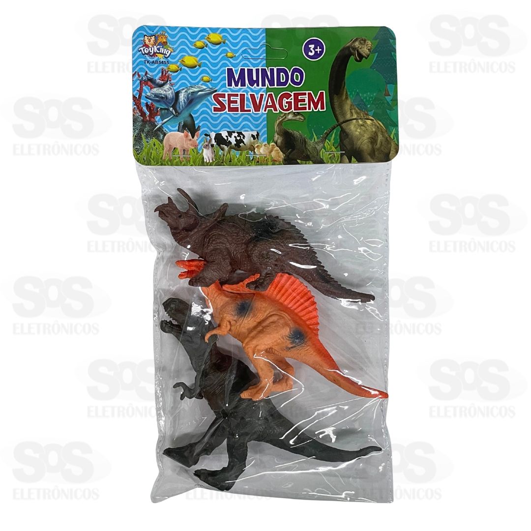 Dinossauros De Plstico Com 3 Peas Toy King TK-AB5455