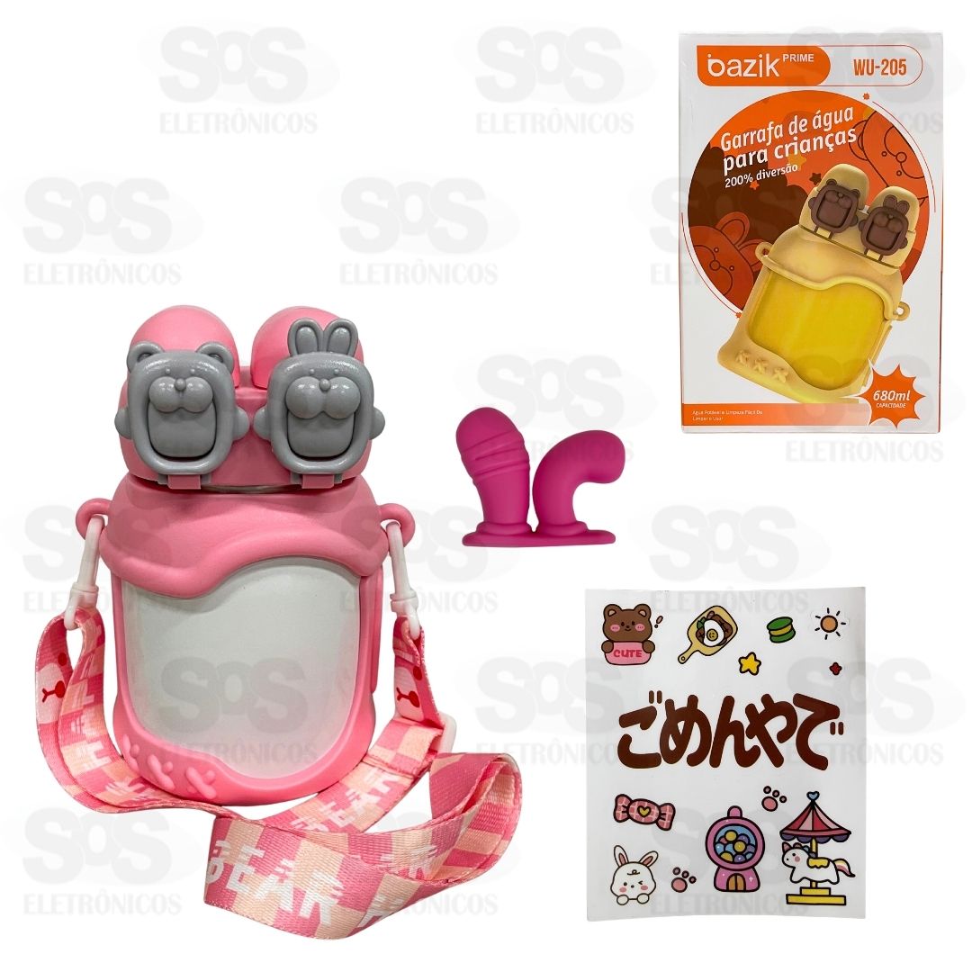 Garrafa Infantil Térmica 680ML Bico Duplo Bazik Prime WU-205