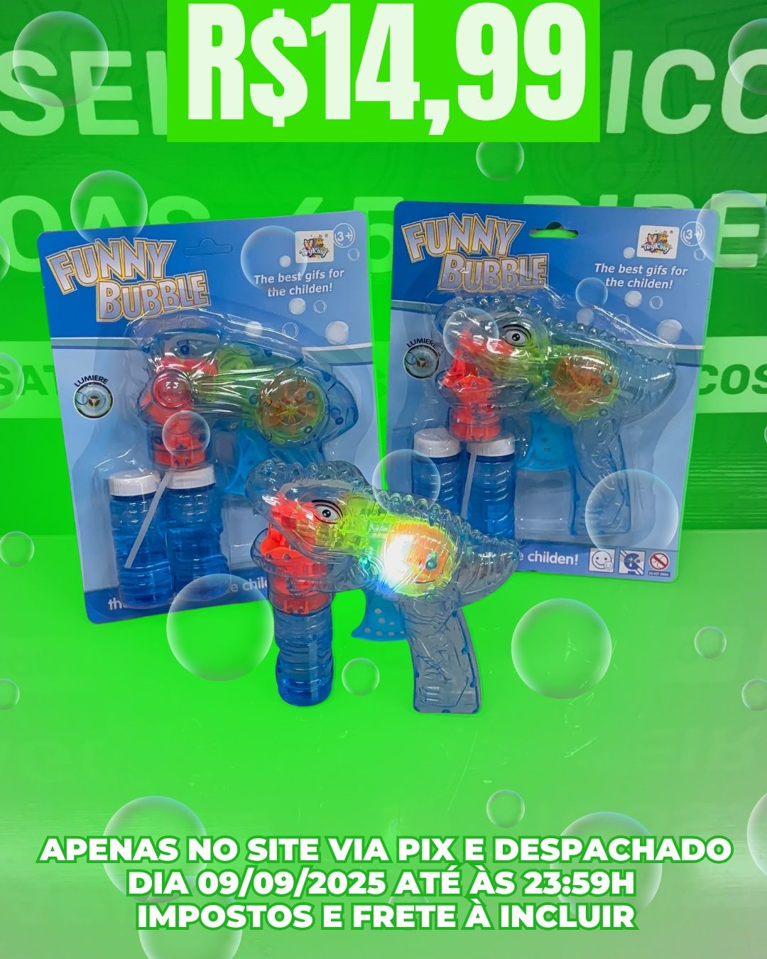 Lança Bolhas de Sabão Manual Transparente Toy King 8411/8412/8413