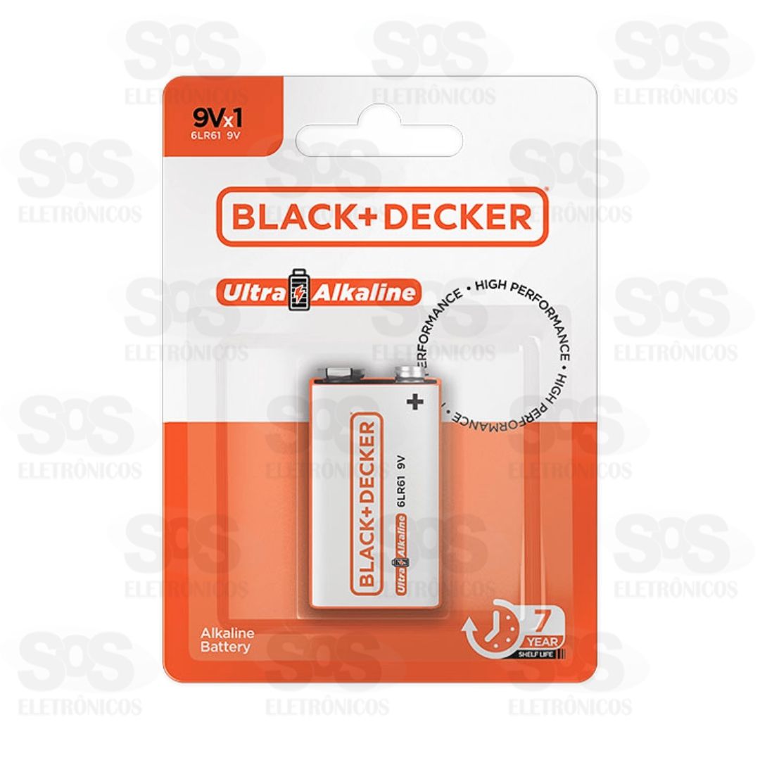 Bateria Alcalina 9V 6LR61 Black+Decker BDBT-009V-01