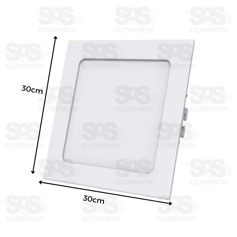 Painel Slim Alumnio Quadrado Embutir LED Branco 24W Black+ Decker BDPD1500-01