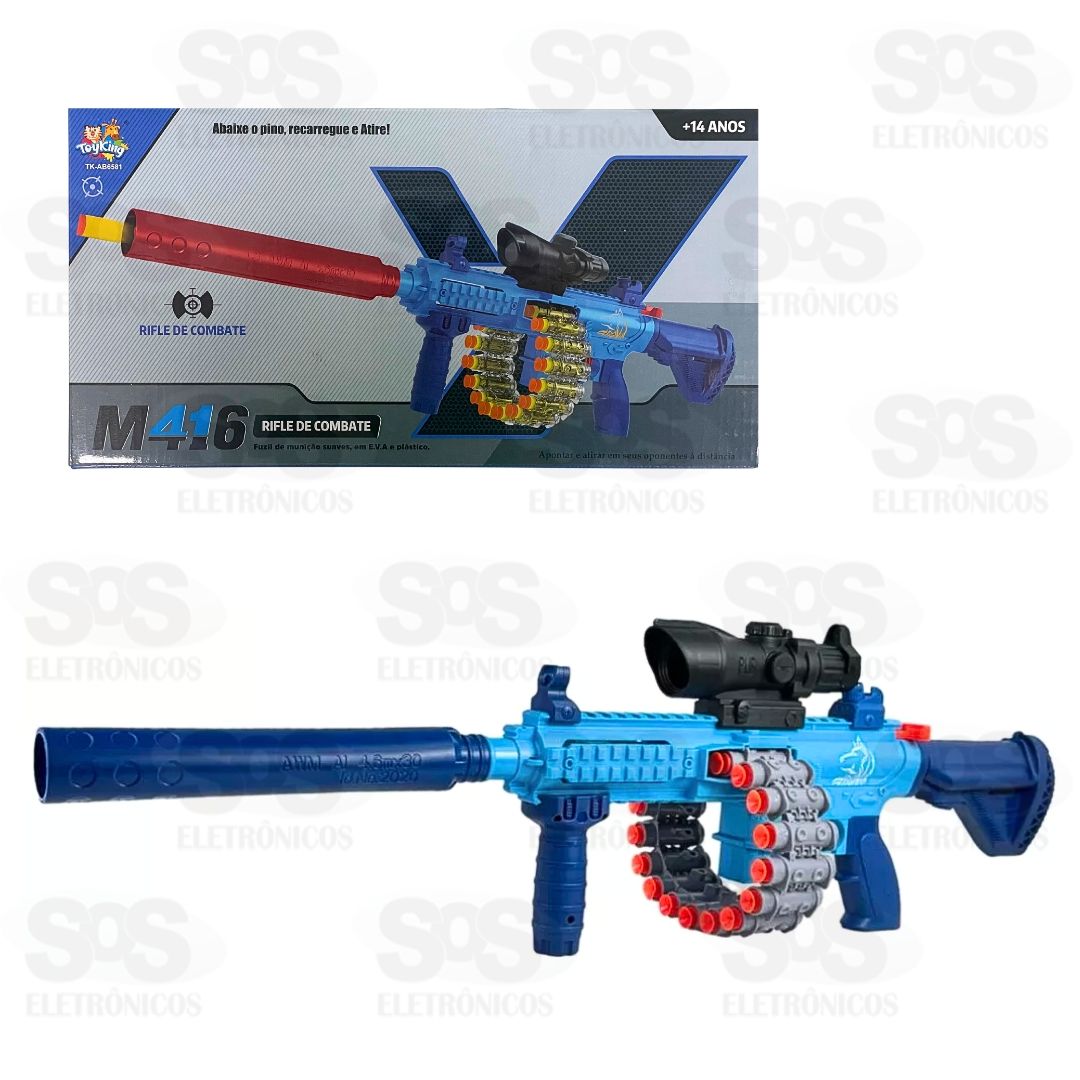 Metralhadora Com Tambor Lana Dardos Toy King TK-AB6581