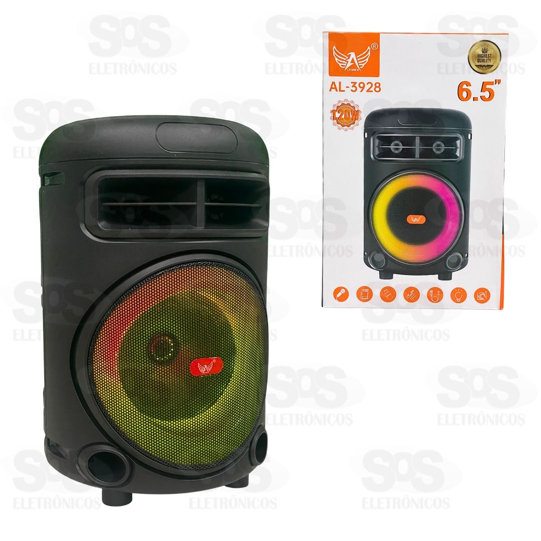 Caixa De Som 120W Iluminação LED Altomex AL-3928