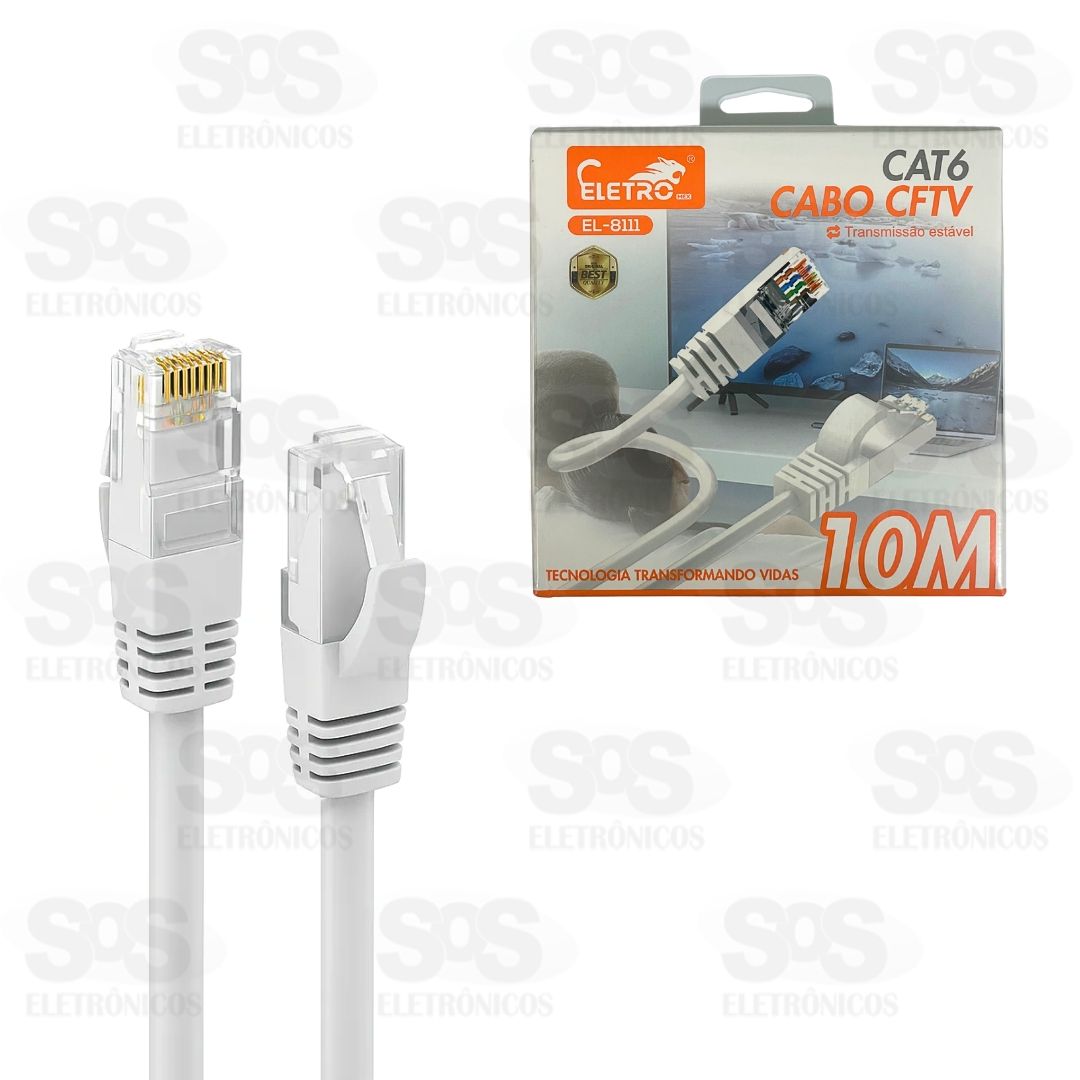 Cabo De Rede CAT6 10 Metros Eletromex EL-8111