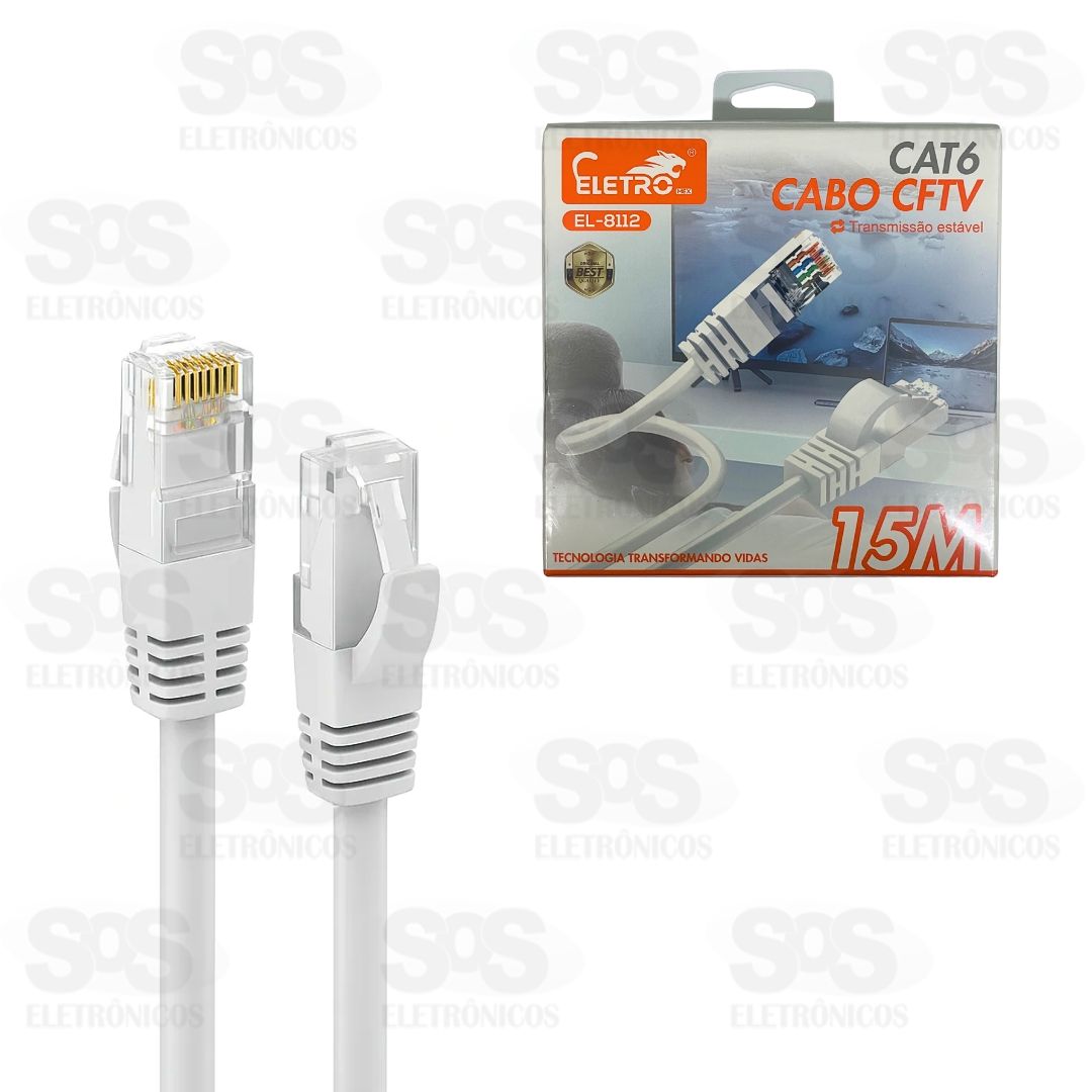 Cabo De Rede CAT6 15 Metros Eletromex EL-8112