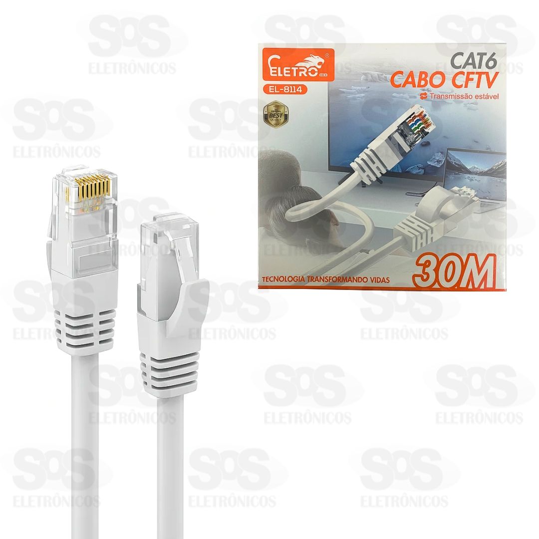 Cabo De Rede CAT6 30 Metros Eletromex EL-8114