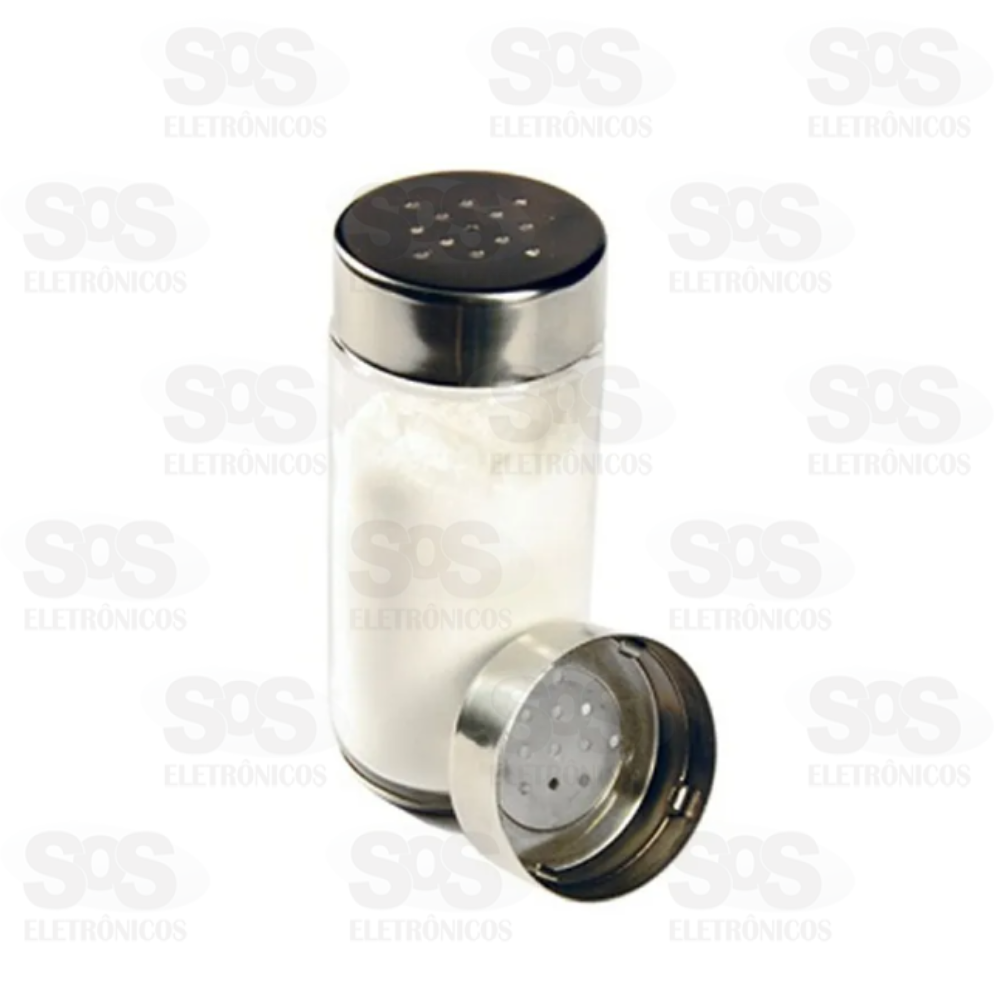 Saleiro de Vidro Tampa em Aluminio 75ml Top Útil TOP 1297