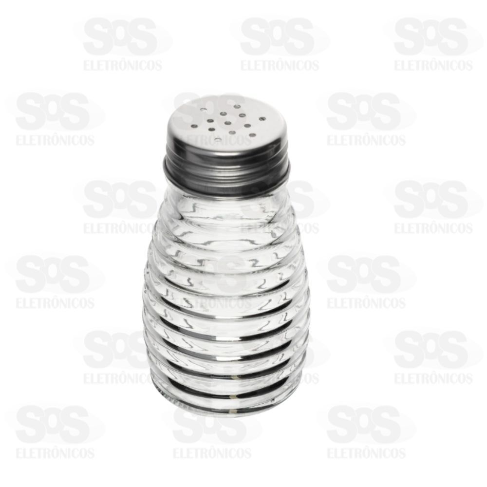 Saleiro de Vidro Tampa em Aluminio 9cm Top Útil TOP 2178
