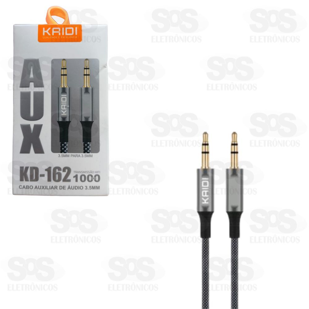 Cabo de Áudio Auxiliar P2 1 Metro Kaidi KD-162