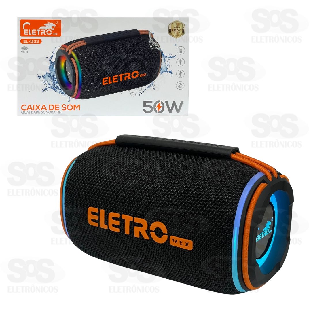 Caixa De Som 50W Resistente À Água Eletromex EL-1133