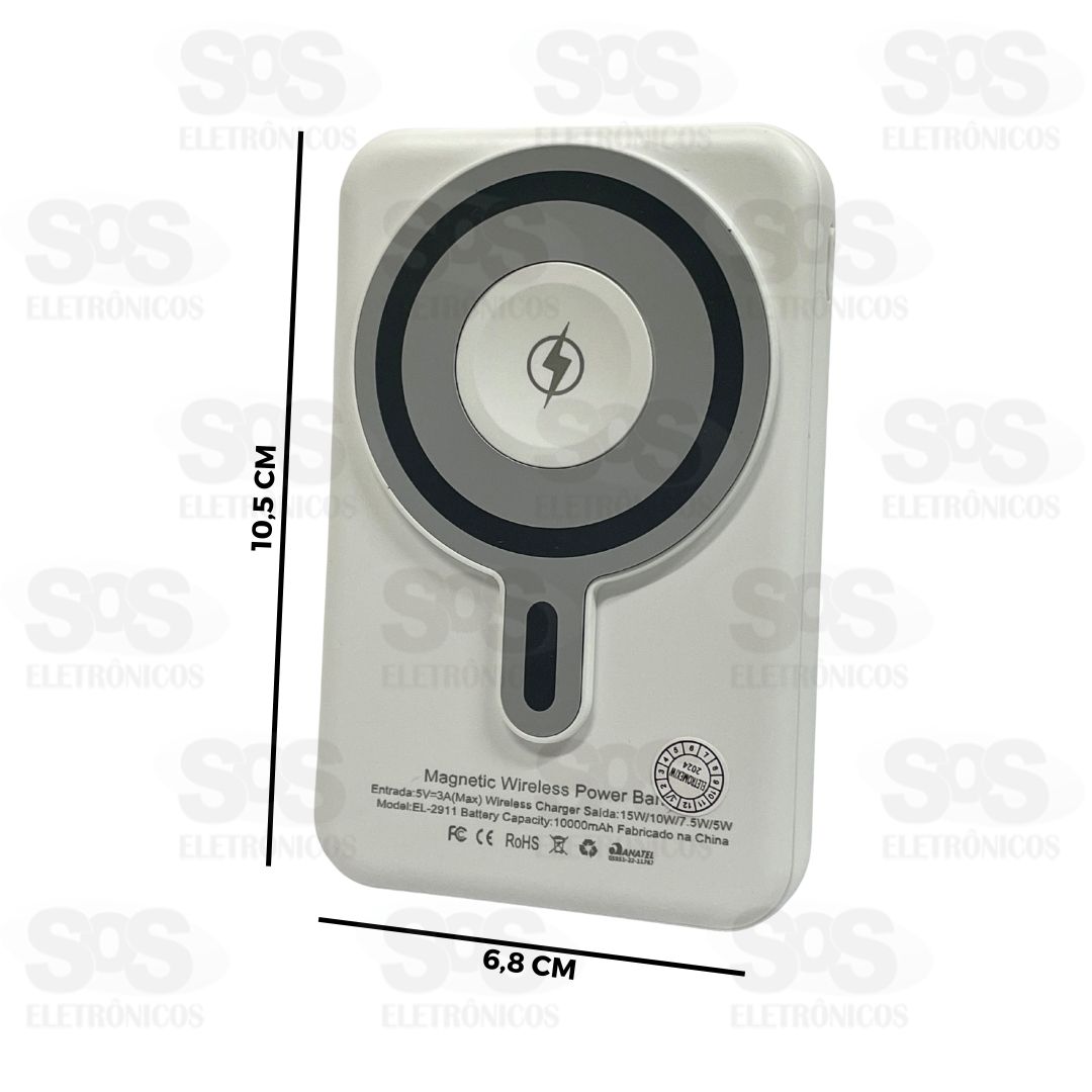 Carga Extra 10.000mAh Magntico Eletromex EL-2911