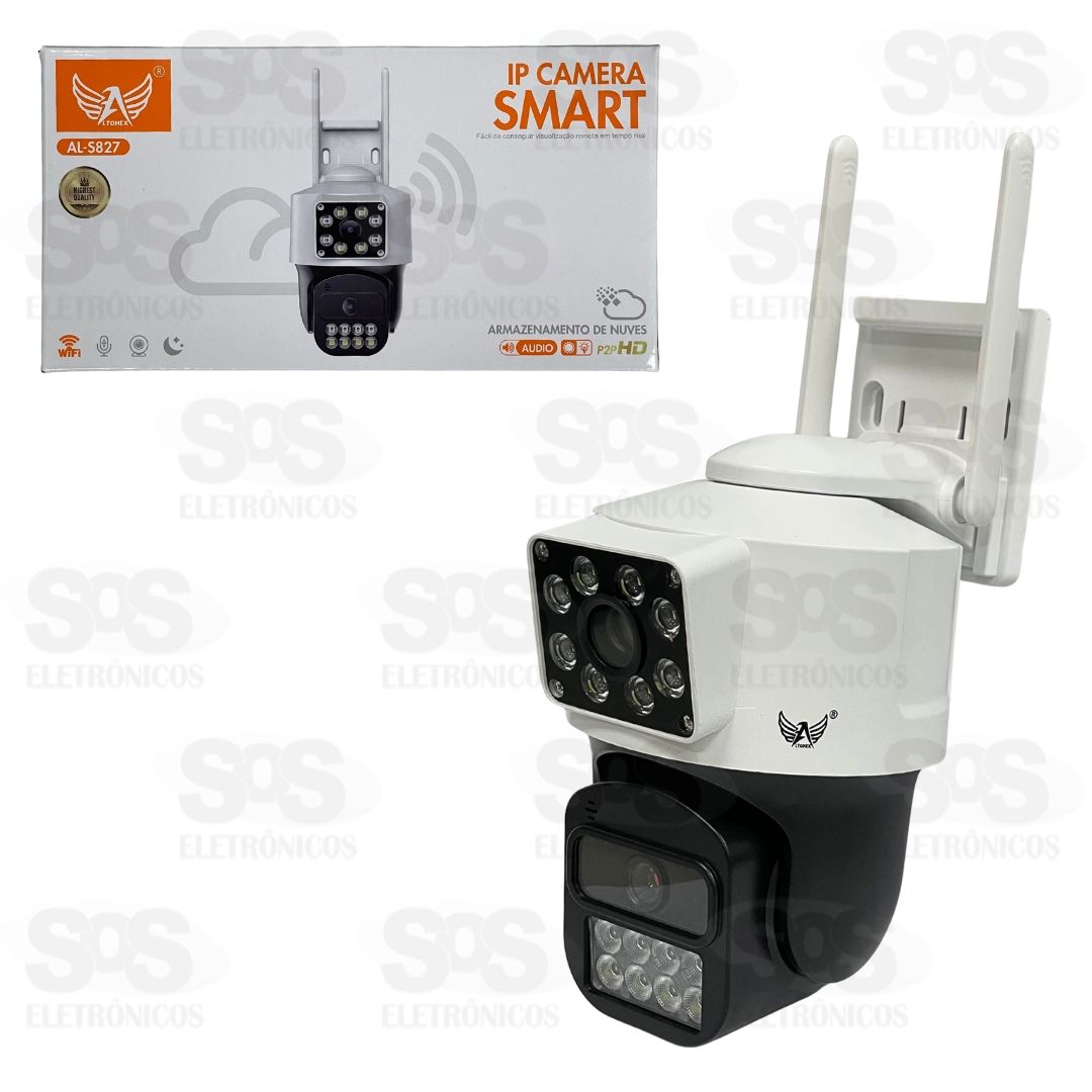 Câmera Dupla de Segurança Inteligente Wi-Fi Altomex AL-S827