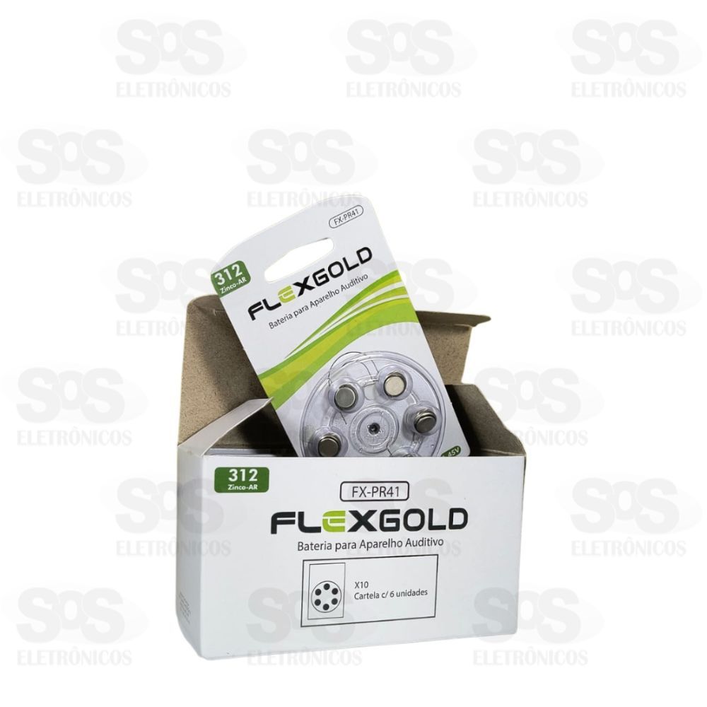 Bateria Para Aparelho Auditivo Zinco -Ar 312 Cartela 6 unidades FX-PR41