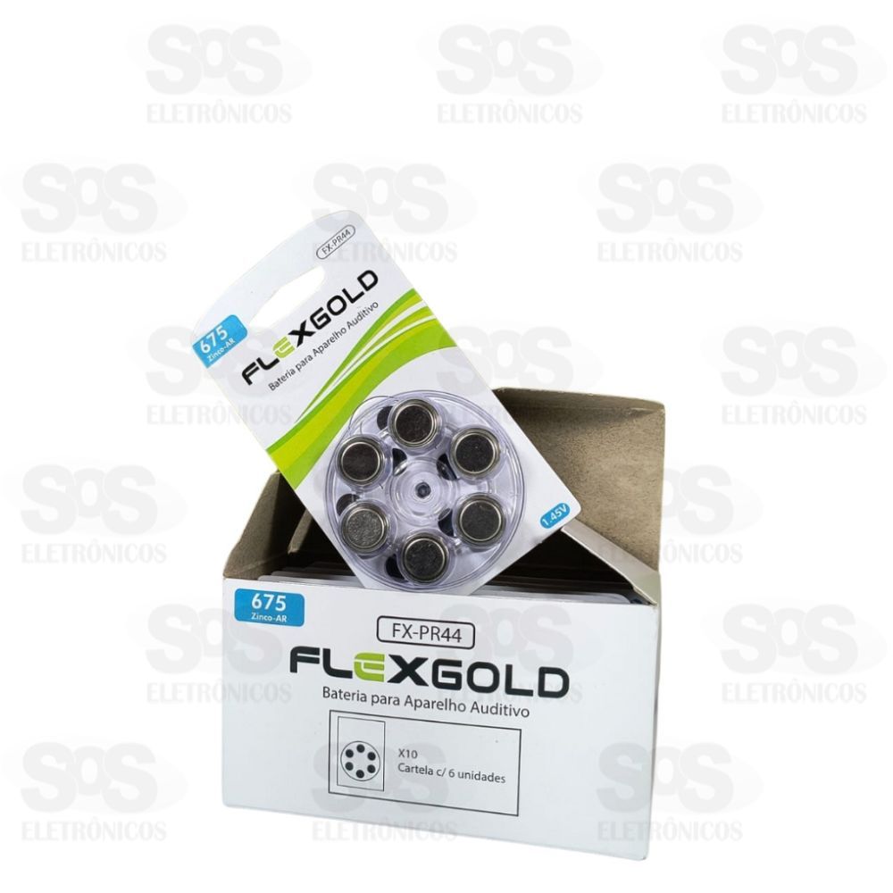 Bateria Para Aparelho Auditivo Zinco -Ar 675 Cartela 6 unidades FX-PR44
