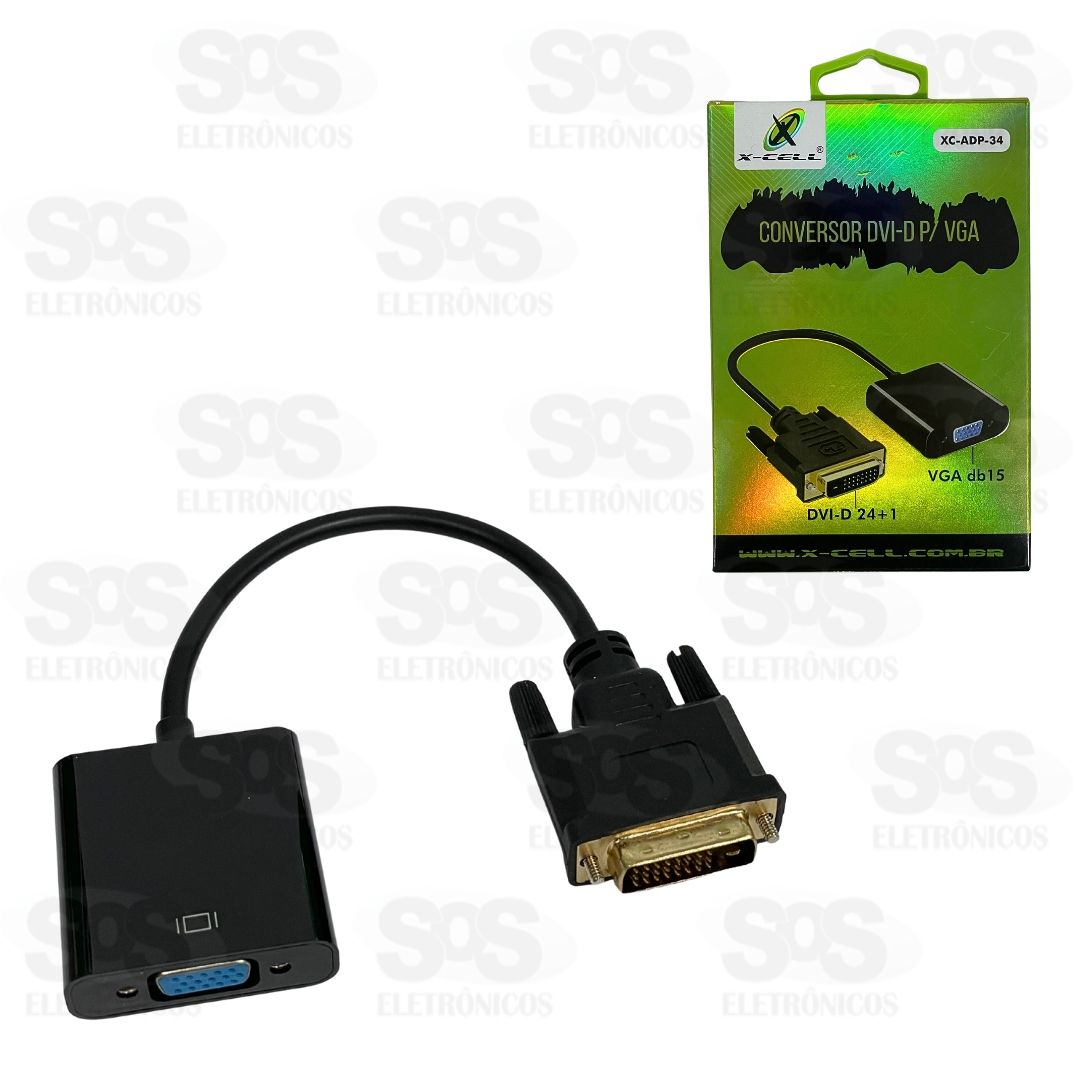 Cabo Conversor DVI-D Para VGA X-Cell XC-ADP-34