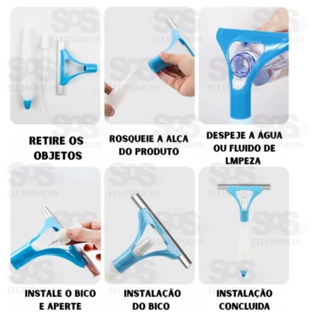 Rodinho Limpa Vidro 2 em 1 Spray Borrifador FXRL10
