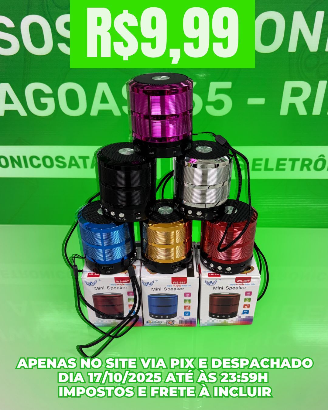 Mini Caixa de Som Bluetooth Altomex WS-887K
