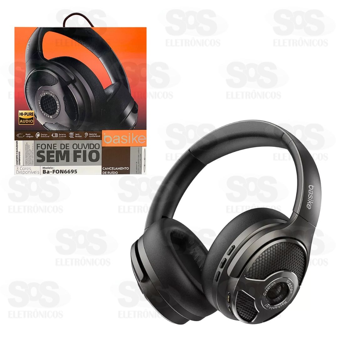 Fone De Ouvido Sem Fio Bluetooth 5.4 Basike BA-FON6695
