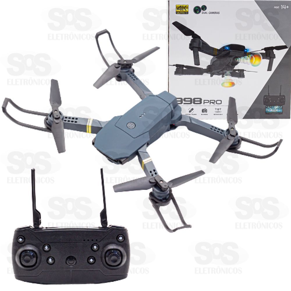 Mini Drone 998 Pro Retrátil Câmera 4k Dupla Wifi Controle 998 PRO