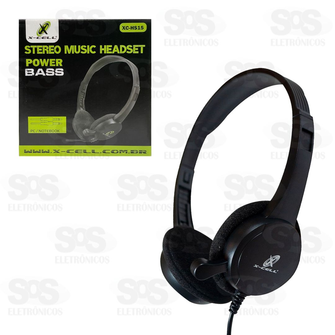 Fone Headset Com Microfone X-Cell XC-HS15