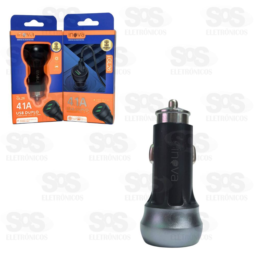 Carregador Automotivo 4.1A Com 2 USB Inova GL26