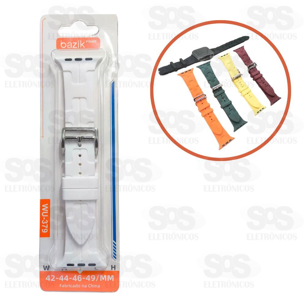Pulseira De Silicone Esportiva 42/44/45/49mm Cores Variadas Basik WU-379
