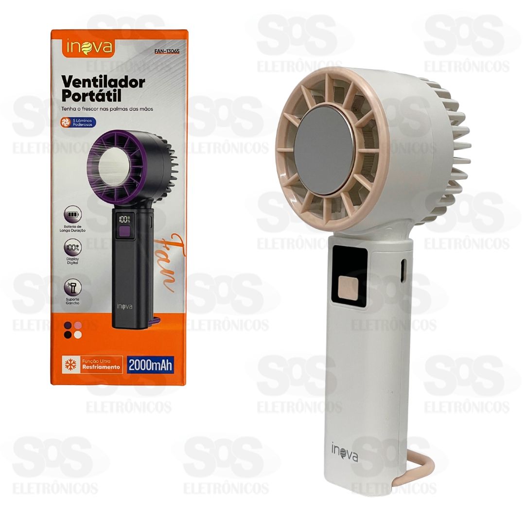 Ventilador Portátil De Mão Recarregável Inova FAN-13065