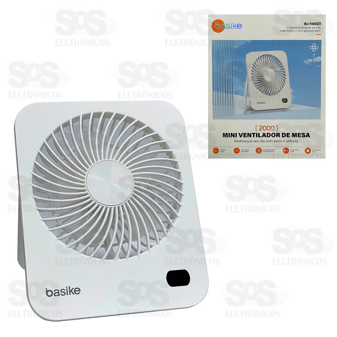 Ventilador Portátil De Mesa Recarregável Basike BA-FAN331