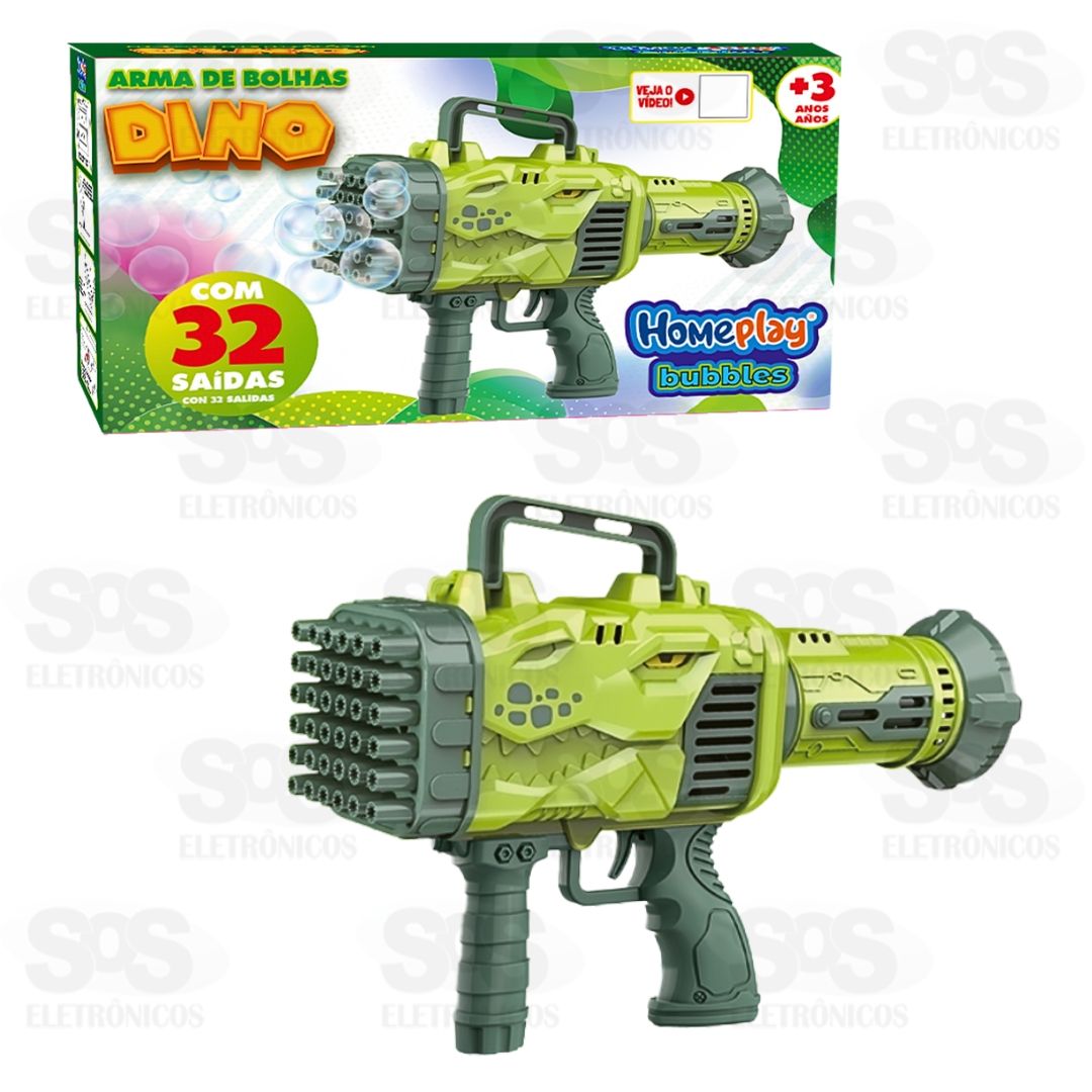 Arma Lança Bolhas De Sabão 32 Furos Homeplay 1058
