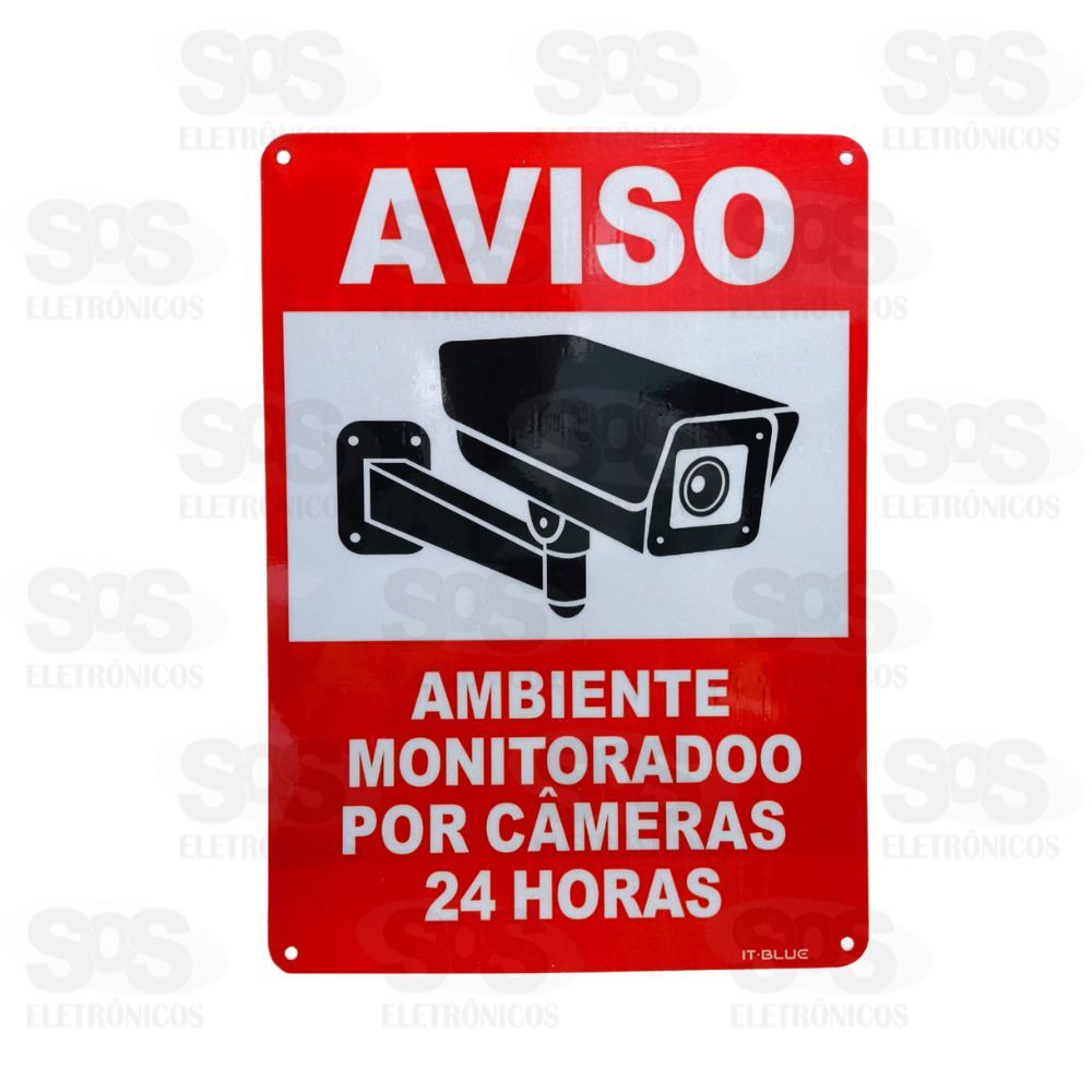 Placa de PVC Aviso de Monitoramento SC1255-P