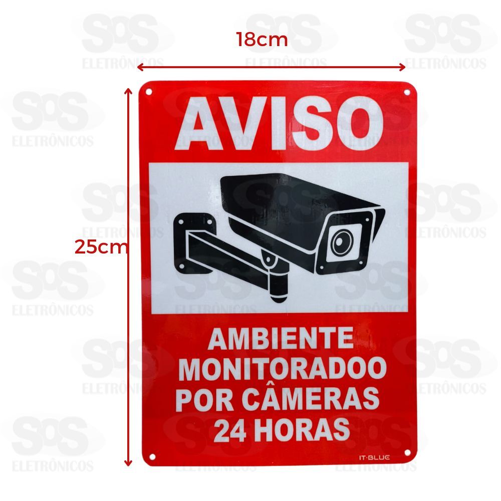 Placa de PVC Aviso de Monitoramento SC1255-P