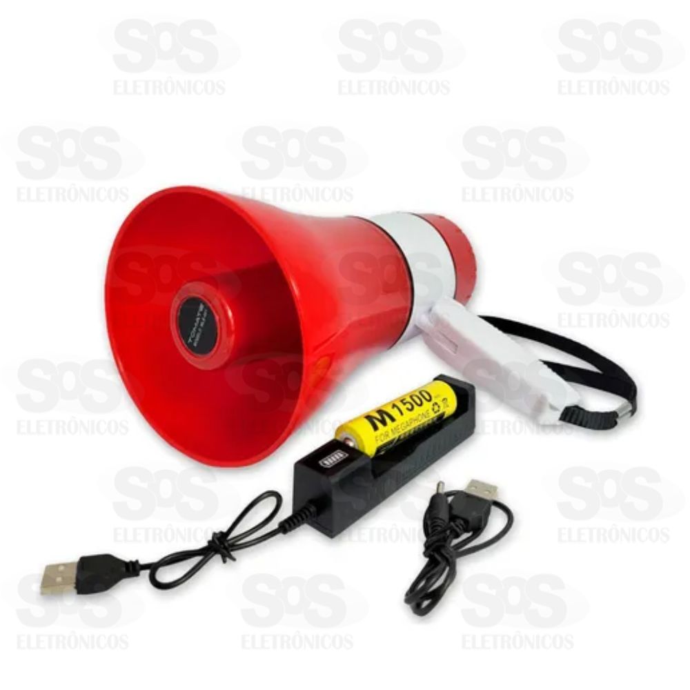Megafone Recarregvel Amplificador Multifuno Lelong LE-998