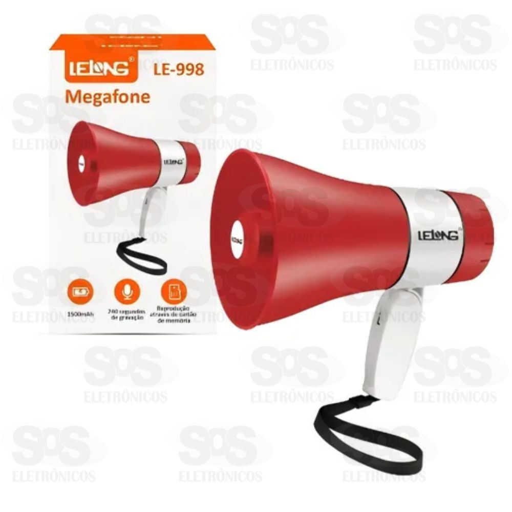 Megafone Recarregvel Amplificador Multifuno Lelong LE-998
