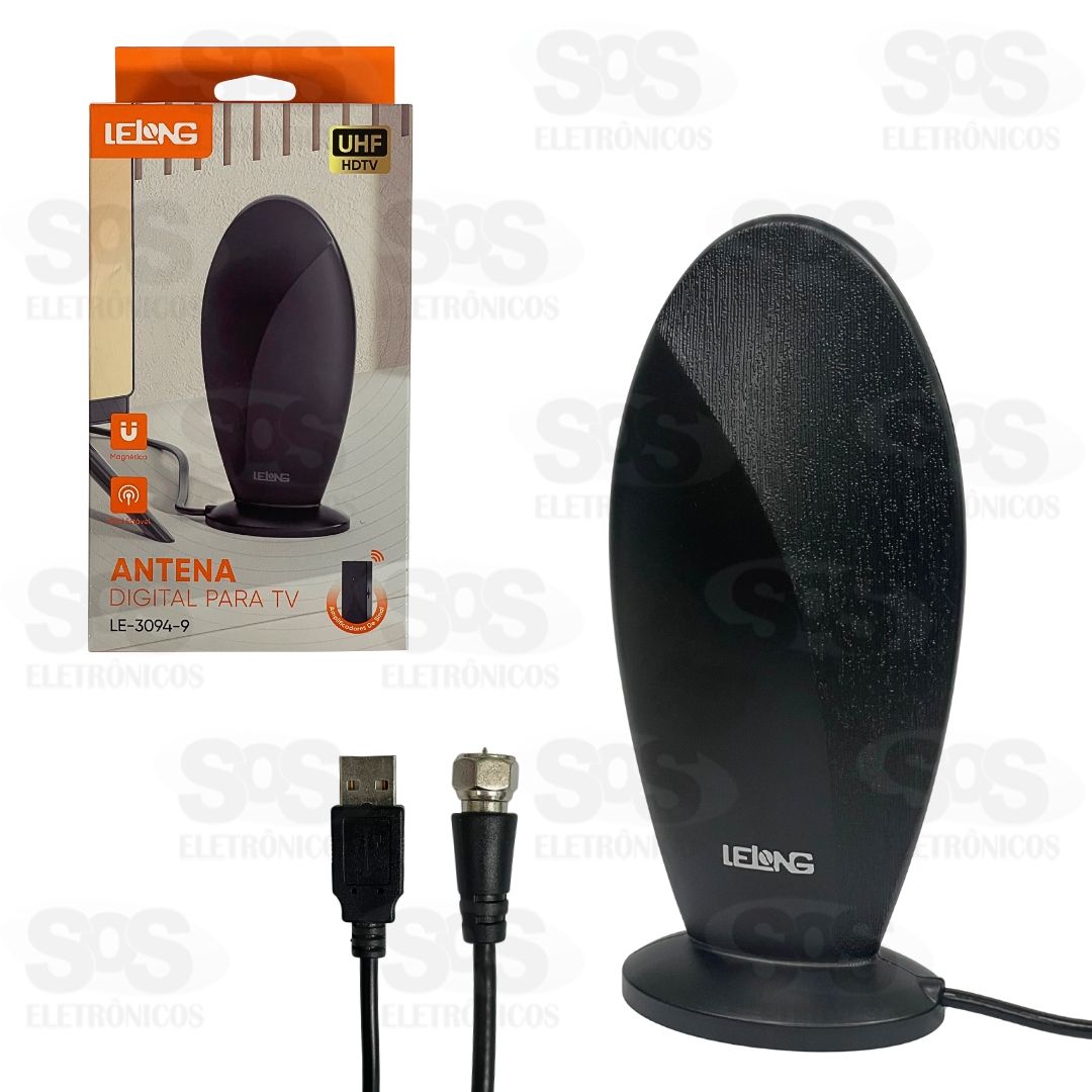Antena Digital HDTV 3 Metros Lelong LE-3094-9