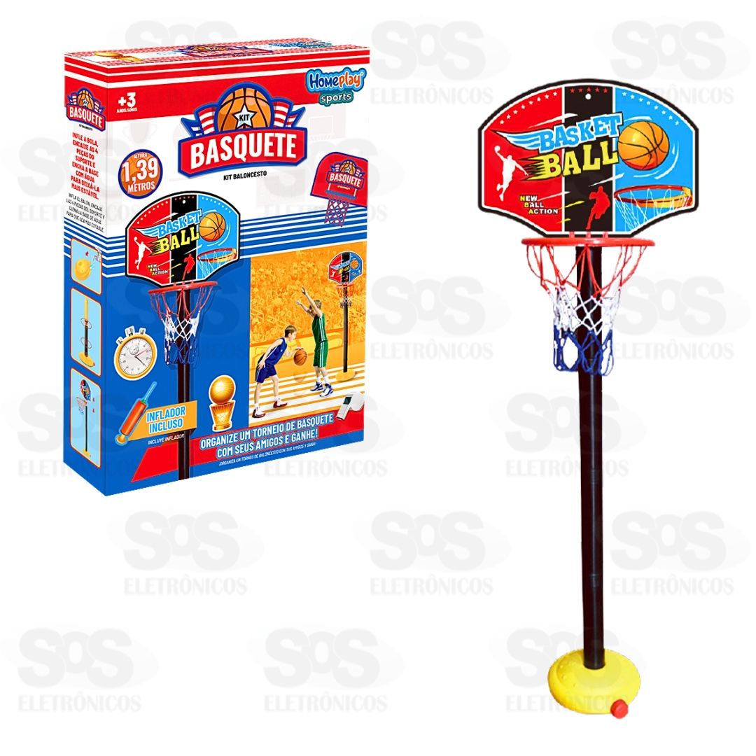 Kit Cesta De Basquete Infantil Homeplay 1026