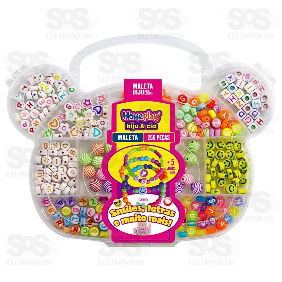 Maleta Bijuterias Com Letras 250 Peças Homeplay 1041
