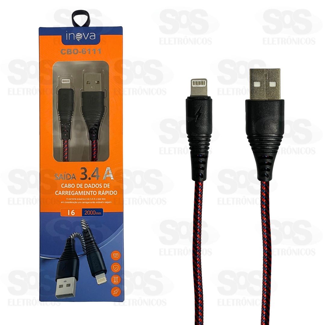 Cabo De Dados 3.4A Iphone 2 Metros Inova CBO-6111