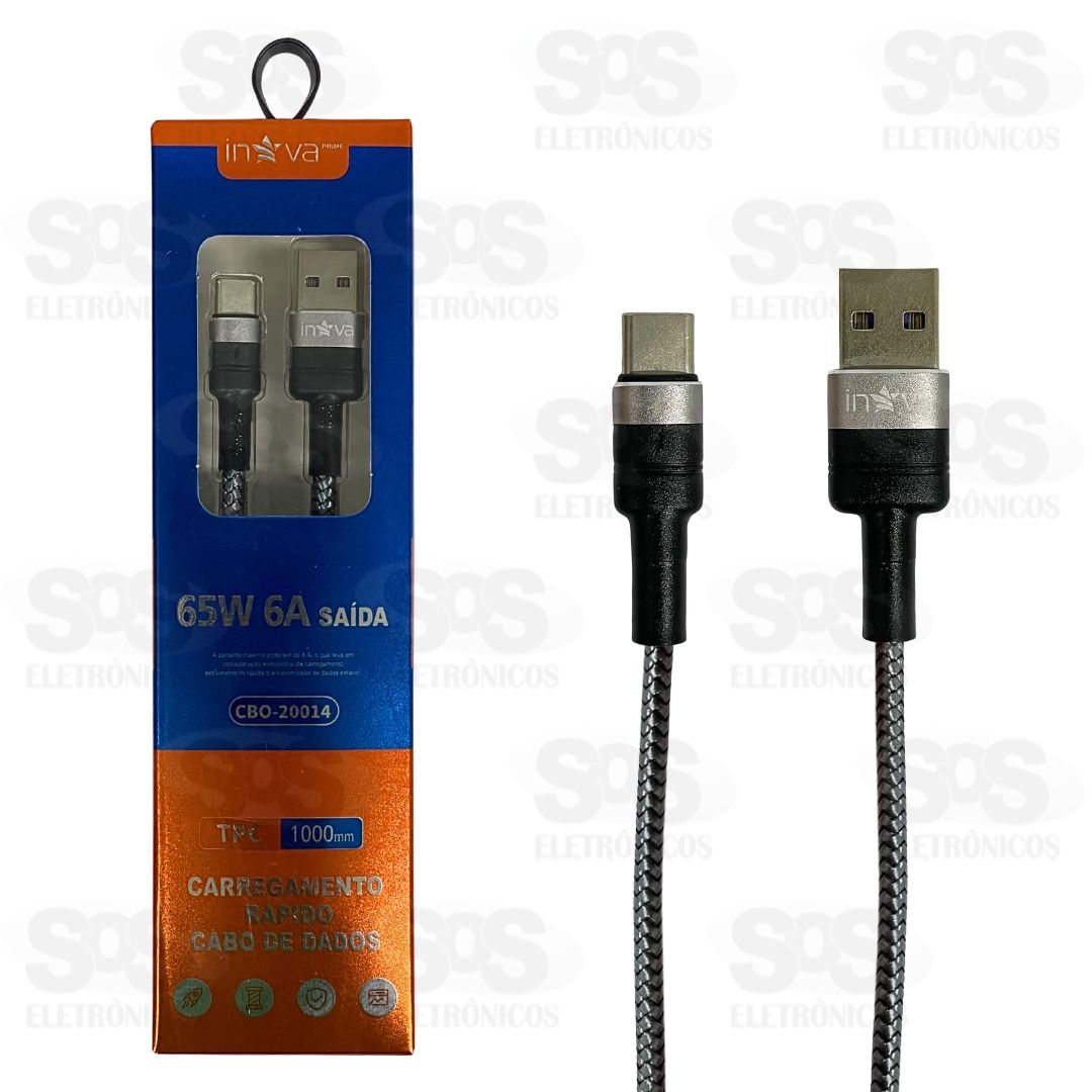 Cabo De Dados 6A/65W Type C 1 Metro Inova CBO-20014