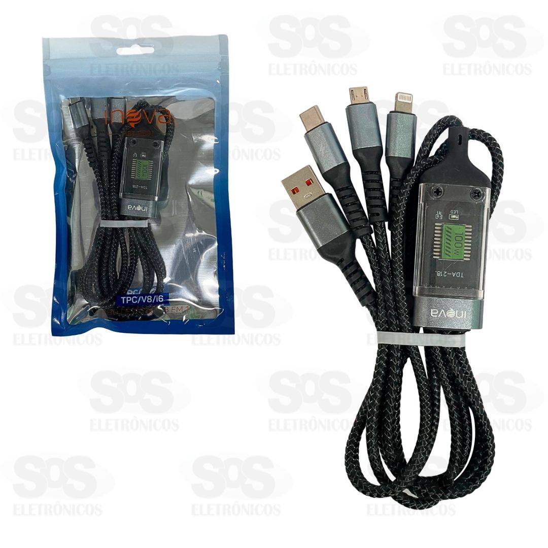 Cabo de Dados Iphone/V8/Type C Inova HBT-8801