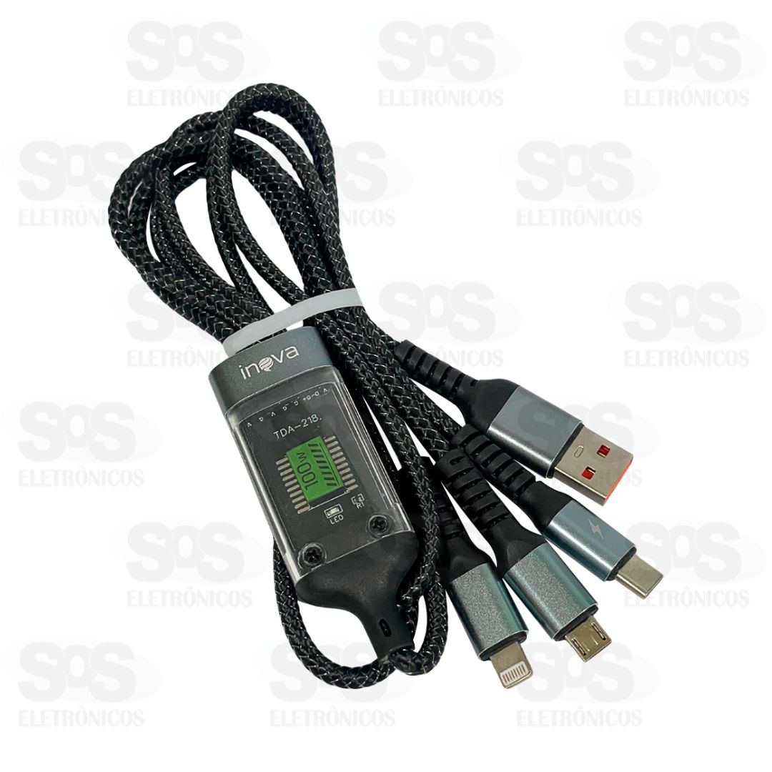 Cabo de Dados Iphone/V8/Type C Inova HBT-8801