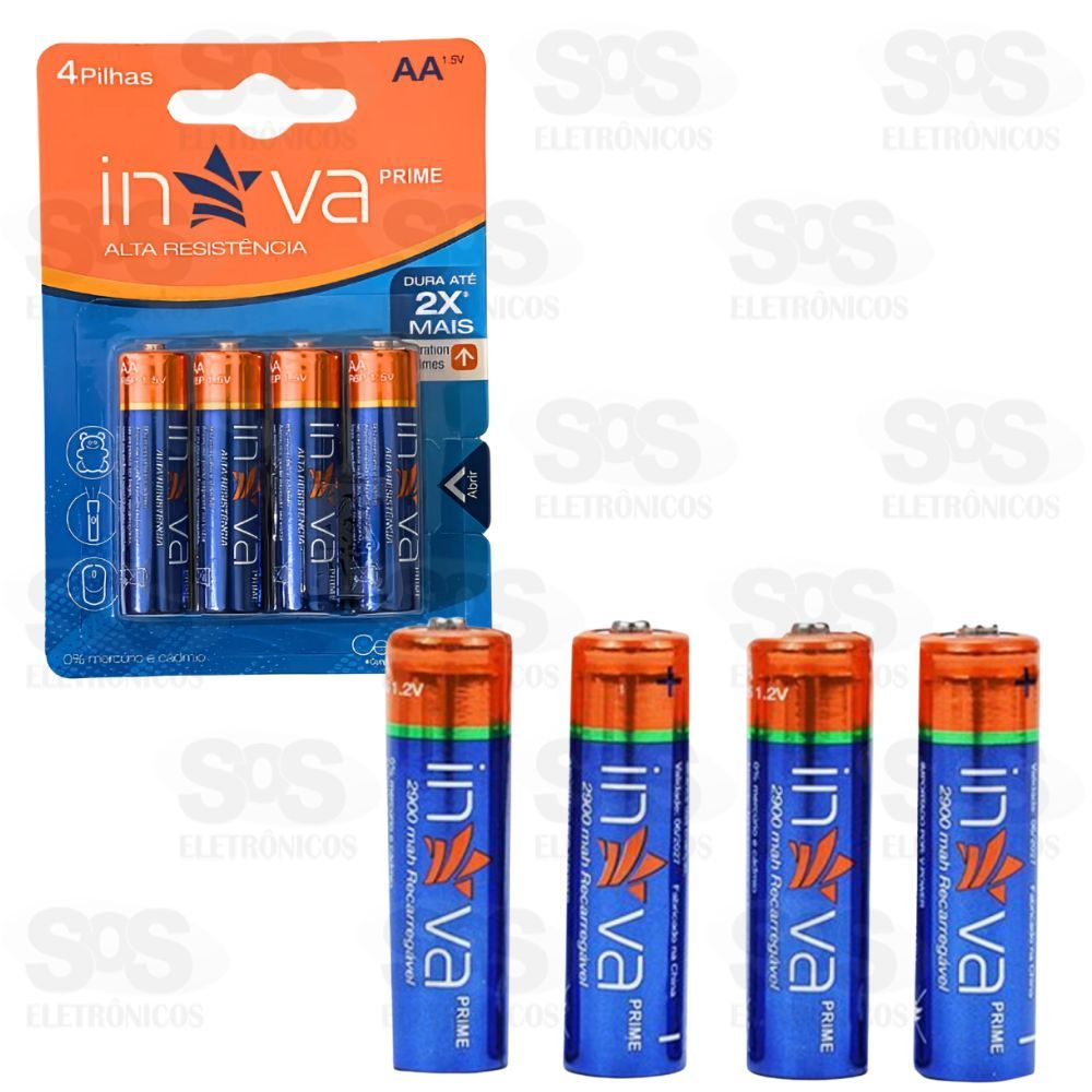 Pilhas AA Prime Embalagem Com 4Unidades 1.5V Inova 11055