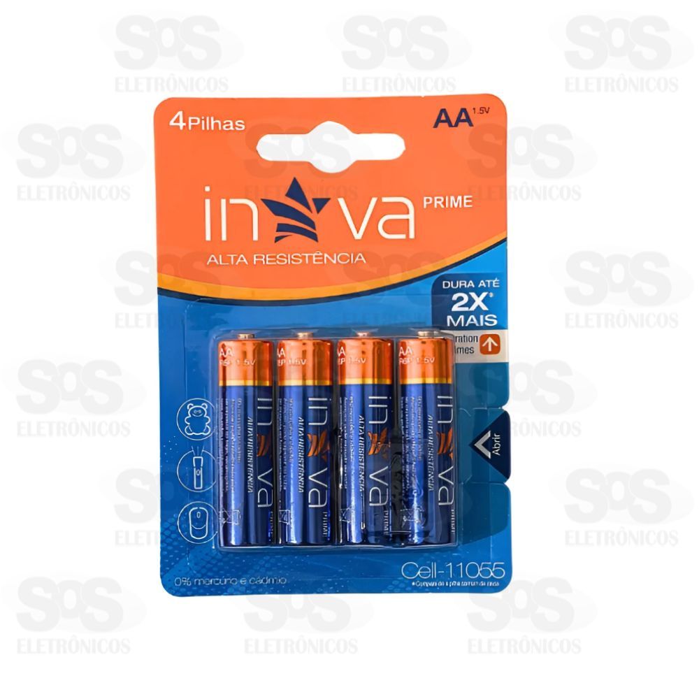 Pilhas AA Prime Embalagem Com 4Unidades 1.5V Inova 11055