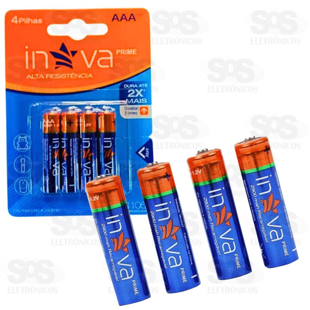 Pilhas AAA Prime Embalagem Com 4 Unidades 1.5V Inova 11056