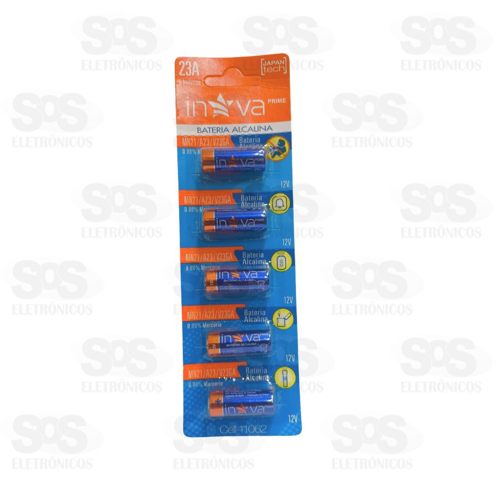 Bateria Alcalina 12V 23A Cartela Com 5 Unidades Inova 11062