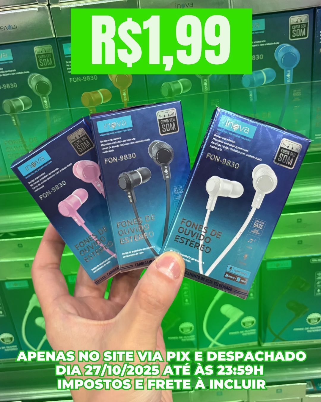 Fone De Ouvido Com Microfone Estreo Inova FON-9830