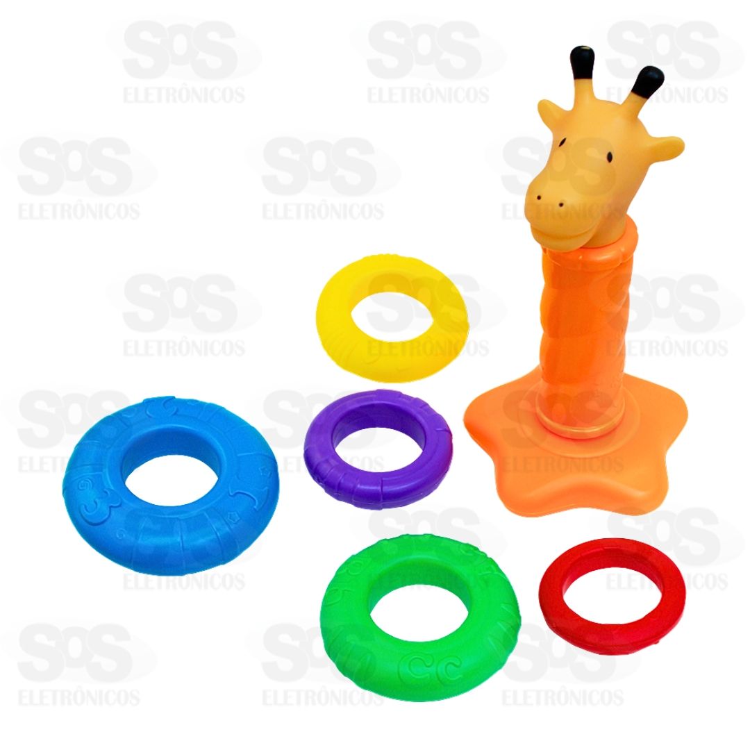 Brinquedo Argolas Girafa Colorida Homeplay 6450