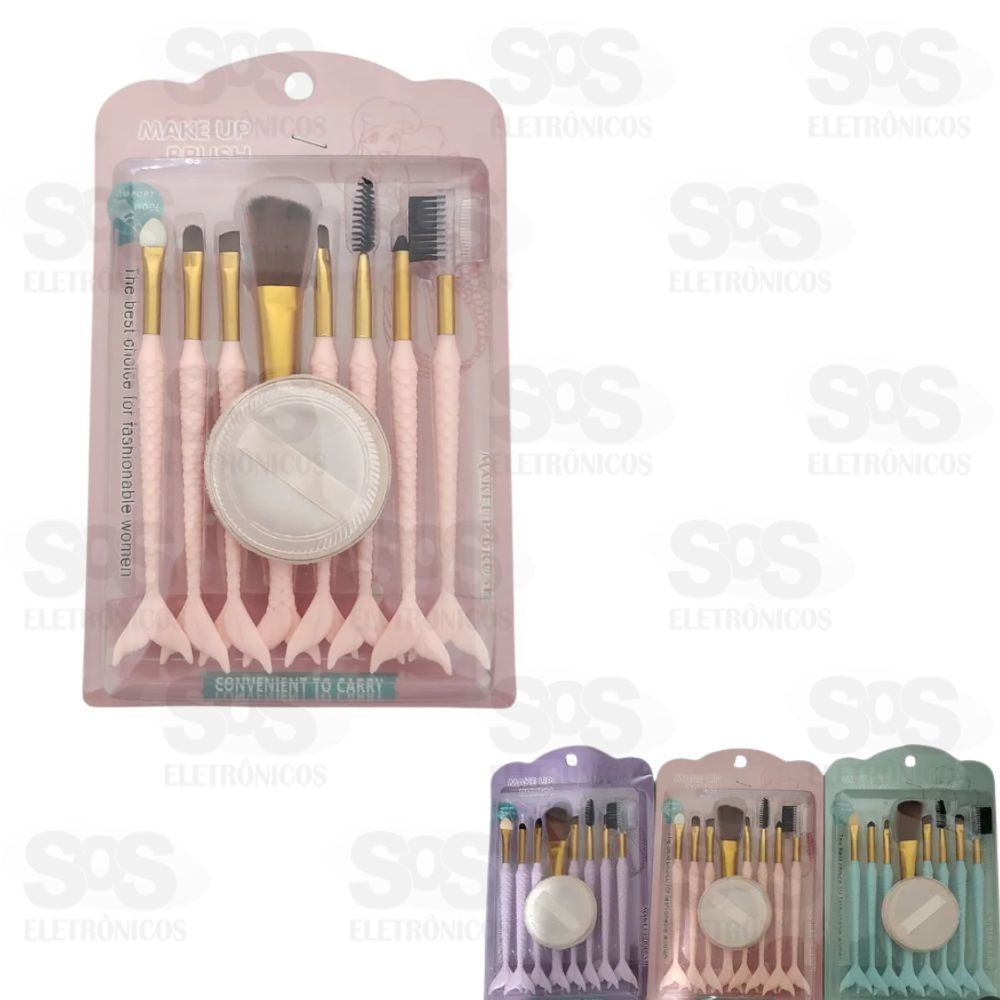 Kit de Pincéis Para Maquiagem Com 9 Unidades MZ60
