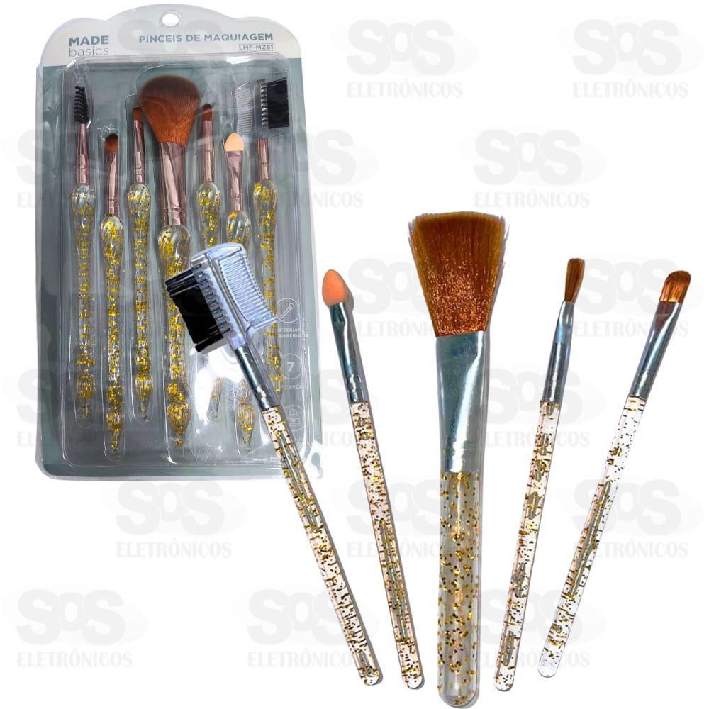 Kit de Pincéis Para Maquiagem Com 7 Unidades MZ61