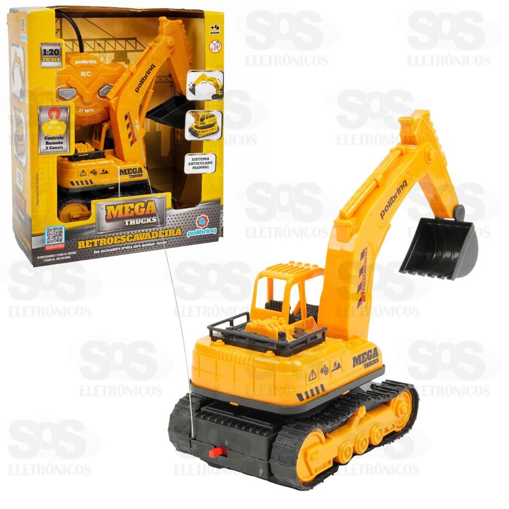 Retroescavadeira Com Controle Remoto Polibrinq CAR833