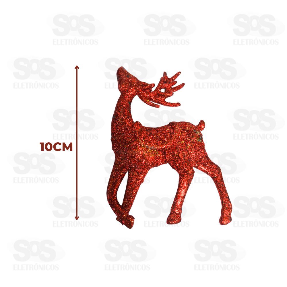 Enfeite Com 2 Renas com Glitter  Cores Variadas BC59